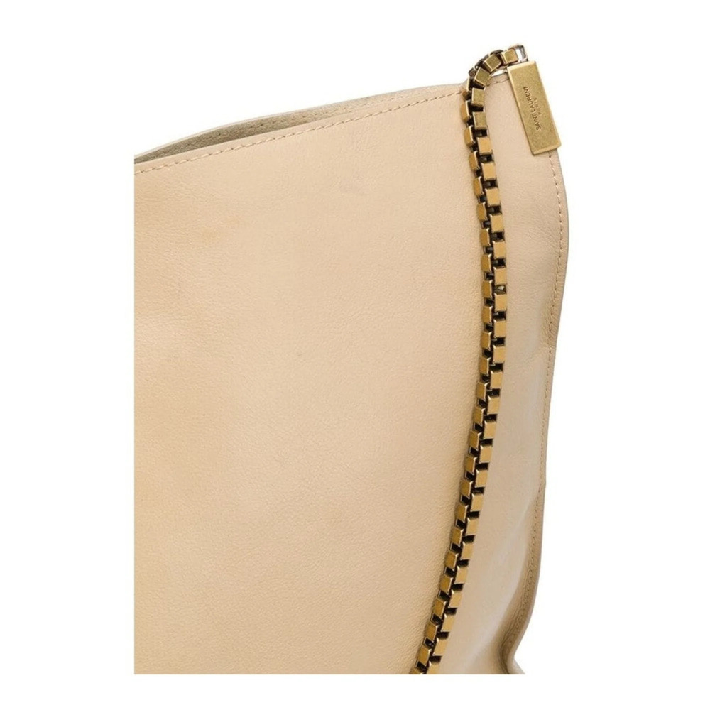 Saint Laurent Suzanne Beige Calfskin Leather Chain Hobo - Picture 6 of 8